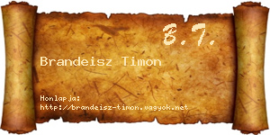 Brandeisz Timon névjegykártya